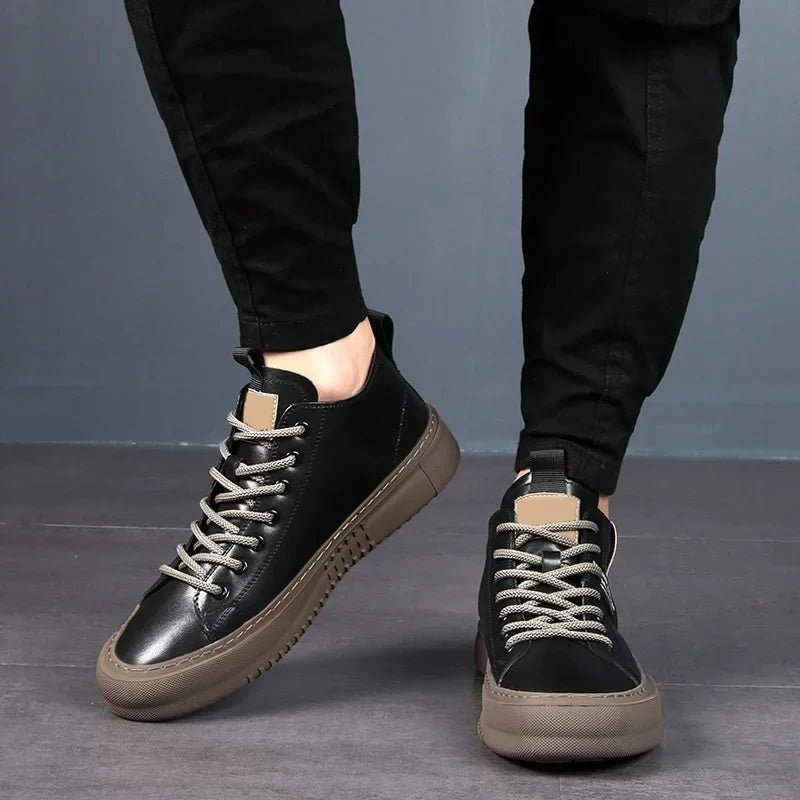 Lucien Cor | Men's Leather Sneakers Lace Up Casual High Top