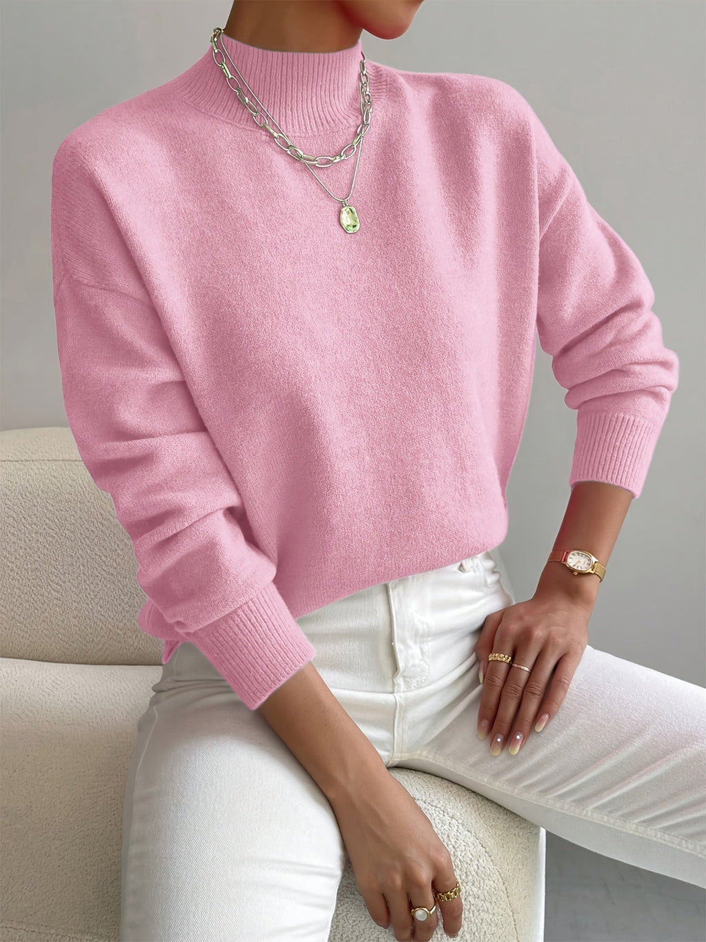 Leonie Demy | Women's Plain Long Sleeves Sweater