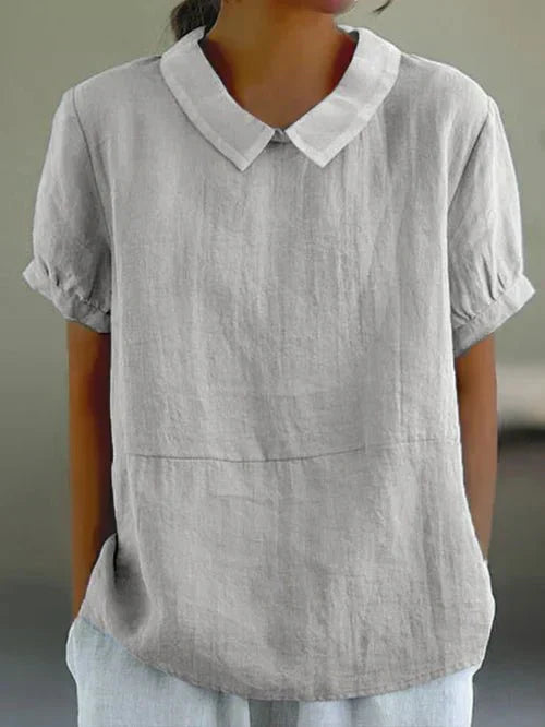 Adèle Falk | Women's Linen Peter Pan Collar Blouse