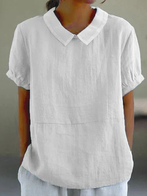 Adèle Falk | Women's Linen Peter Pan Collar Blouse