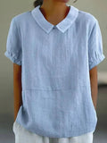 Adèle Falk | Women's Linen Peter Pan Collar Blouse