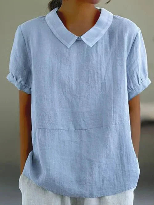 Adèle Falk | Women's Linen Peter Pan Collar Blouse