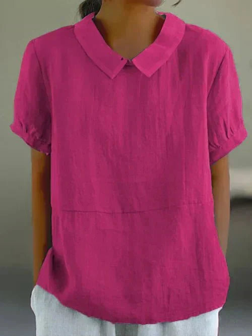 Adèle Falk | Women's Linen Peter Pan Collar Blouse