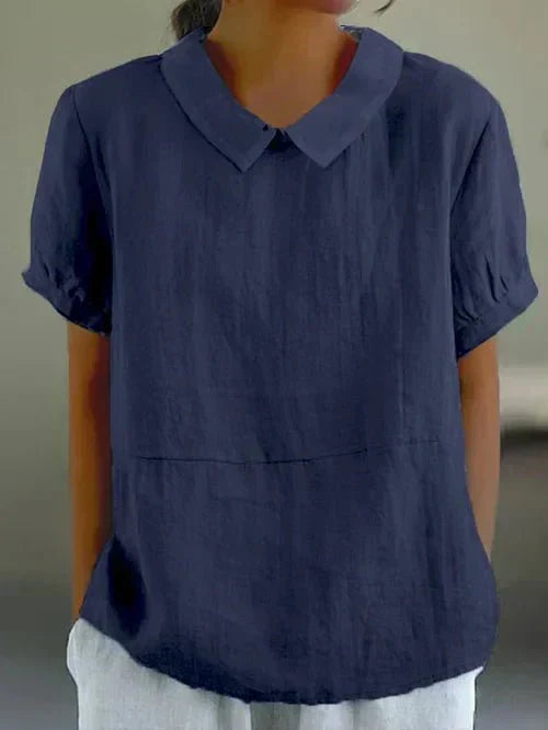 Adèle Falk | Women's Linen Peter Pan Collar Blouse