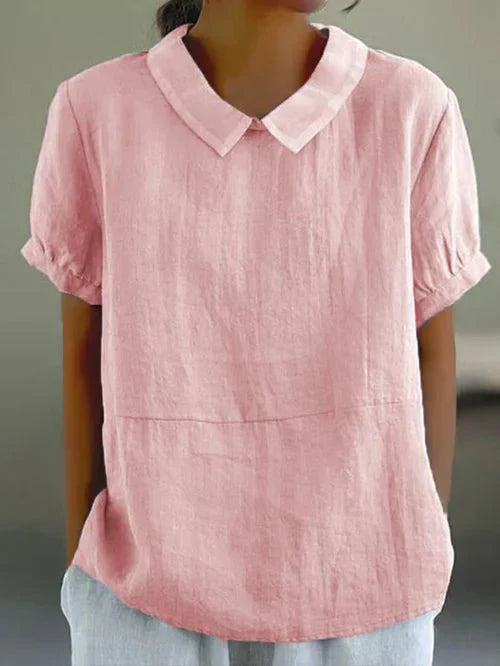 Adèle Falk | Women's Linen Peter Pan Collar Blouse