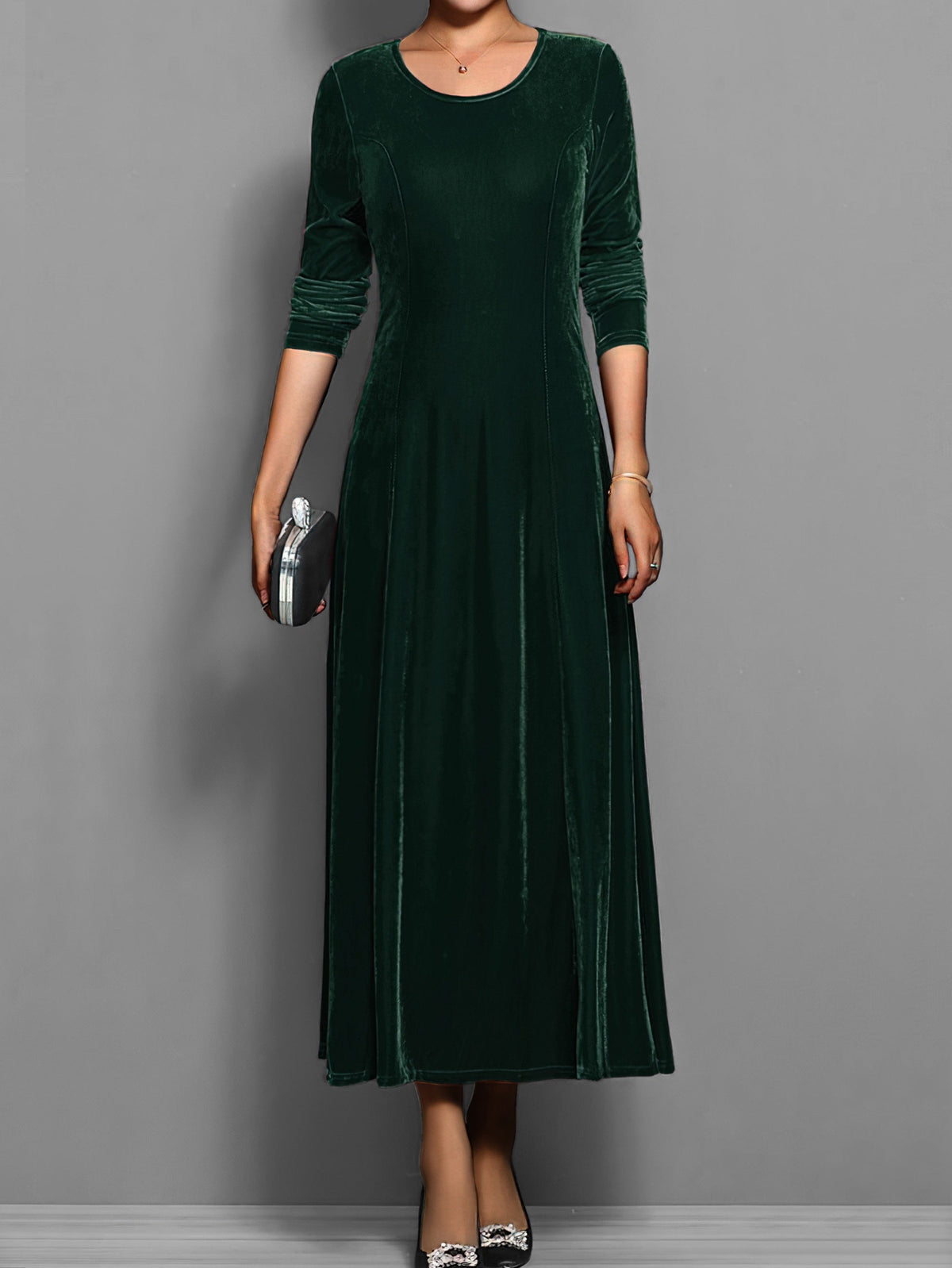 Constance Verre | Women's Maxi With Long Sleeves Dress