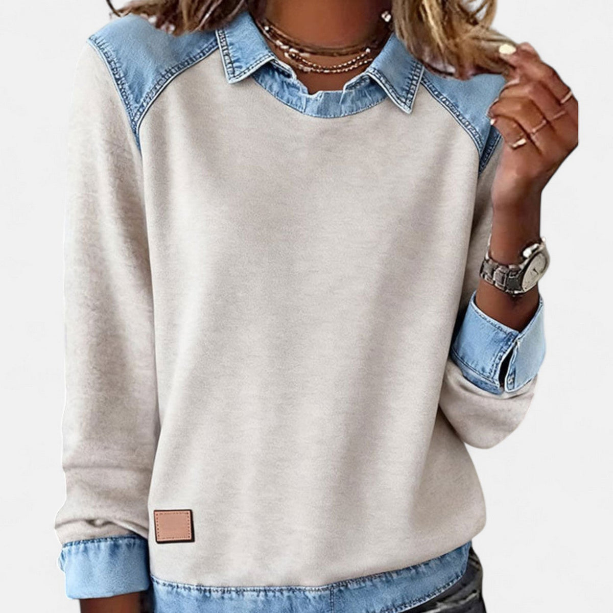 Nathalie Girod | Women's Collared Long Sleeves Sweater