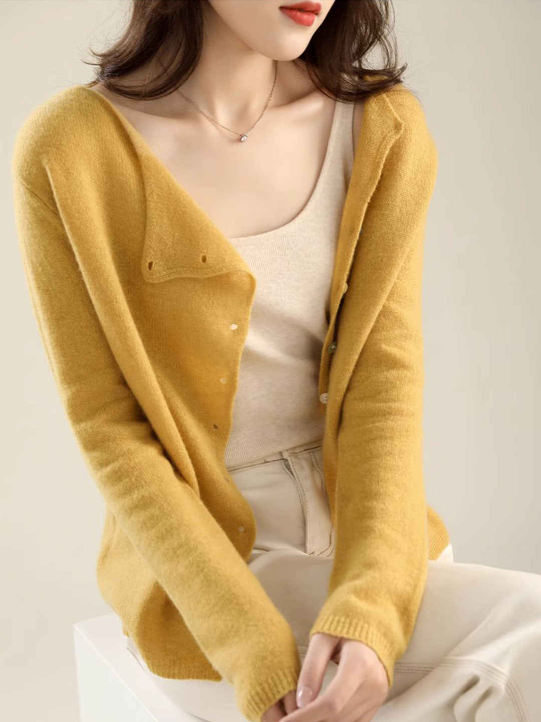 Noemie Granet | Women's Asymmetric Long Sleeves Cardigan