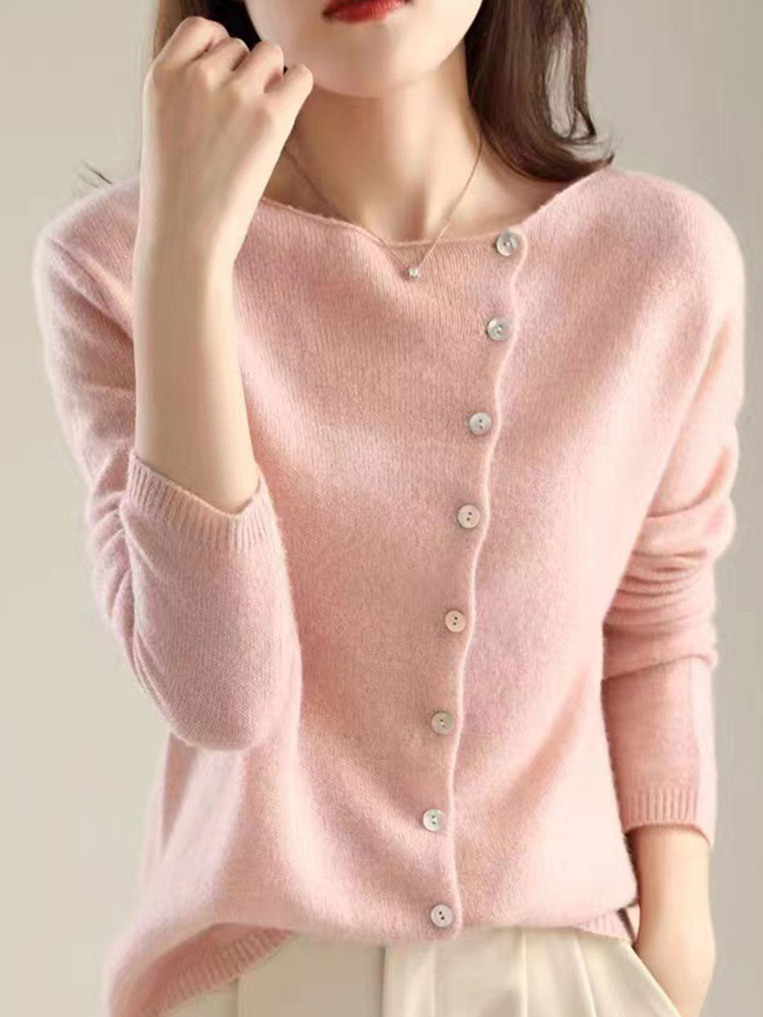 Noemie Granet | Women's Asymmetric Long Sleeves Cardigan