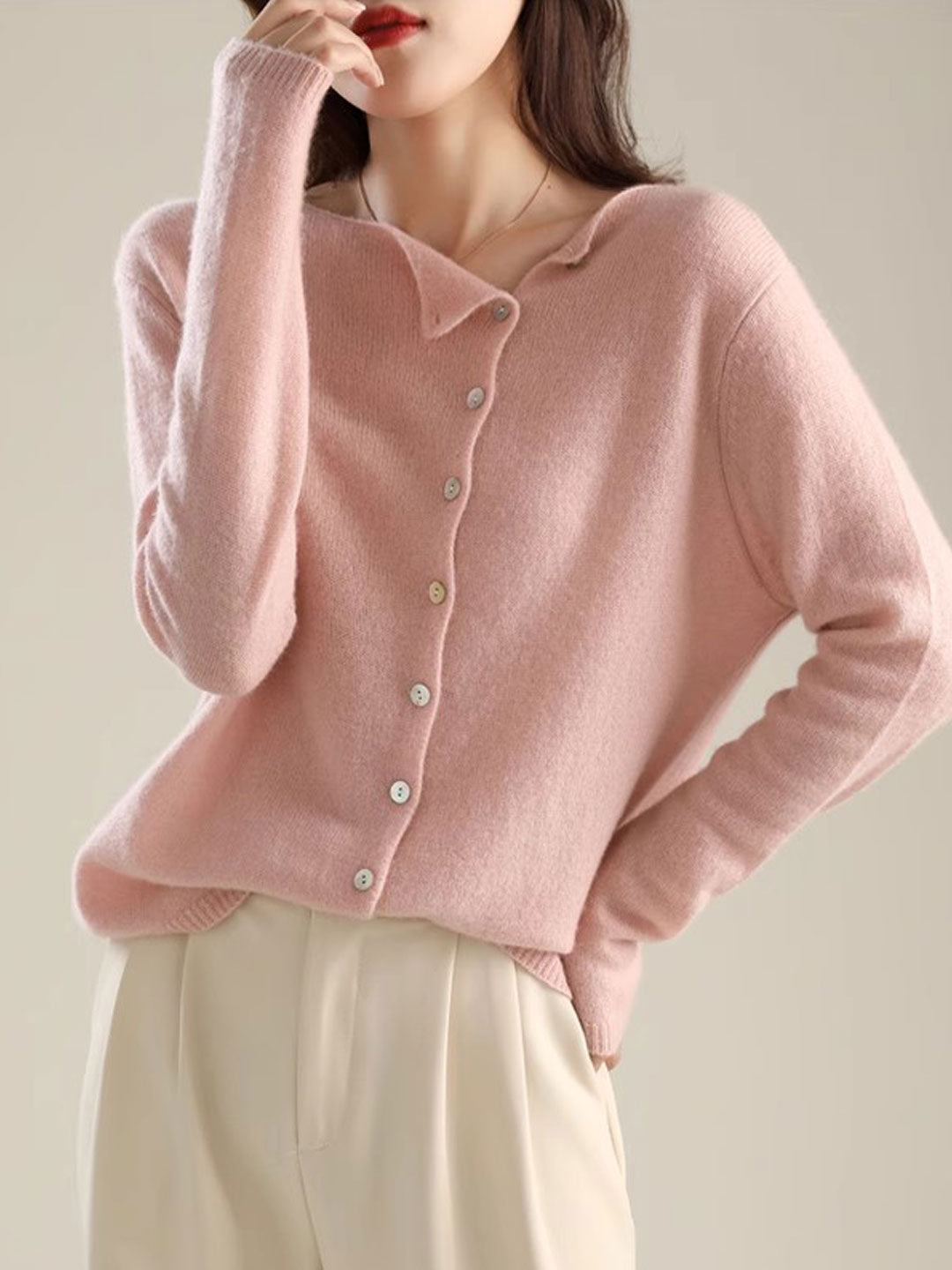 Noemie Granet | Women's Asymmetric Long Sleeves Cardigan