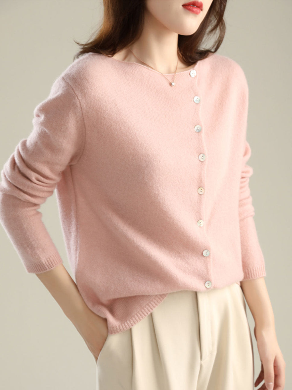 Noemie Granet | Women's Asymmetric Long Sleeves Cardigan