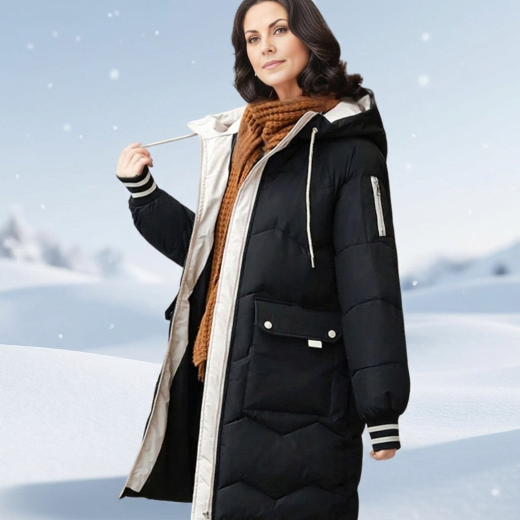 Oriane Hamel | Women's Insulated Hooded Mid-Length Puffer Winter Coat