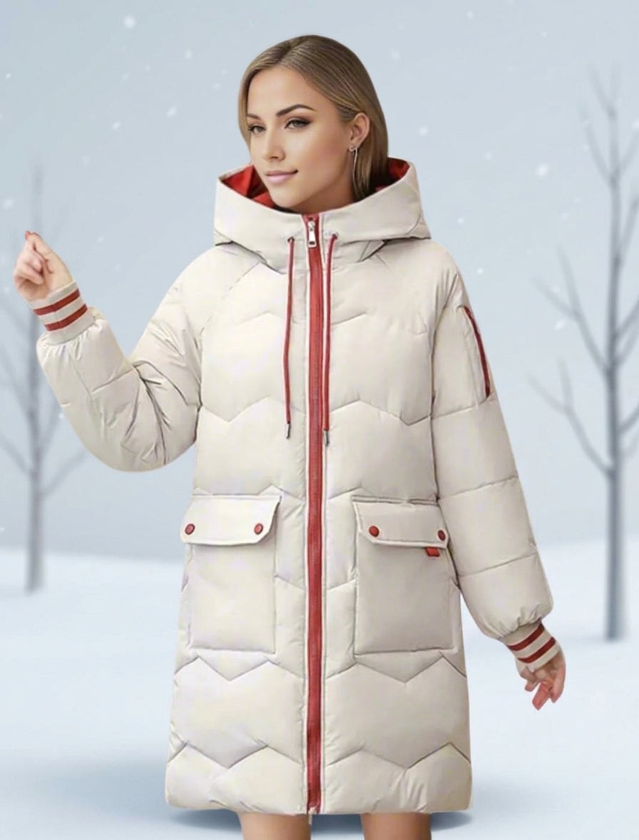 Oriane Hamel | Women's Insulated Hooded Mid-Length Puffer Winter Coat