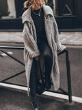 Inaya Verre | Women's Oversized Chunky Rib Knit Longline Lapel Cardigan