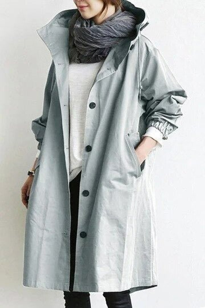 Joëlle Vance | Women's Oversized Water Resistant Button Front Trench Coat