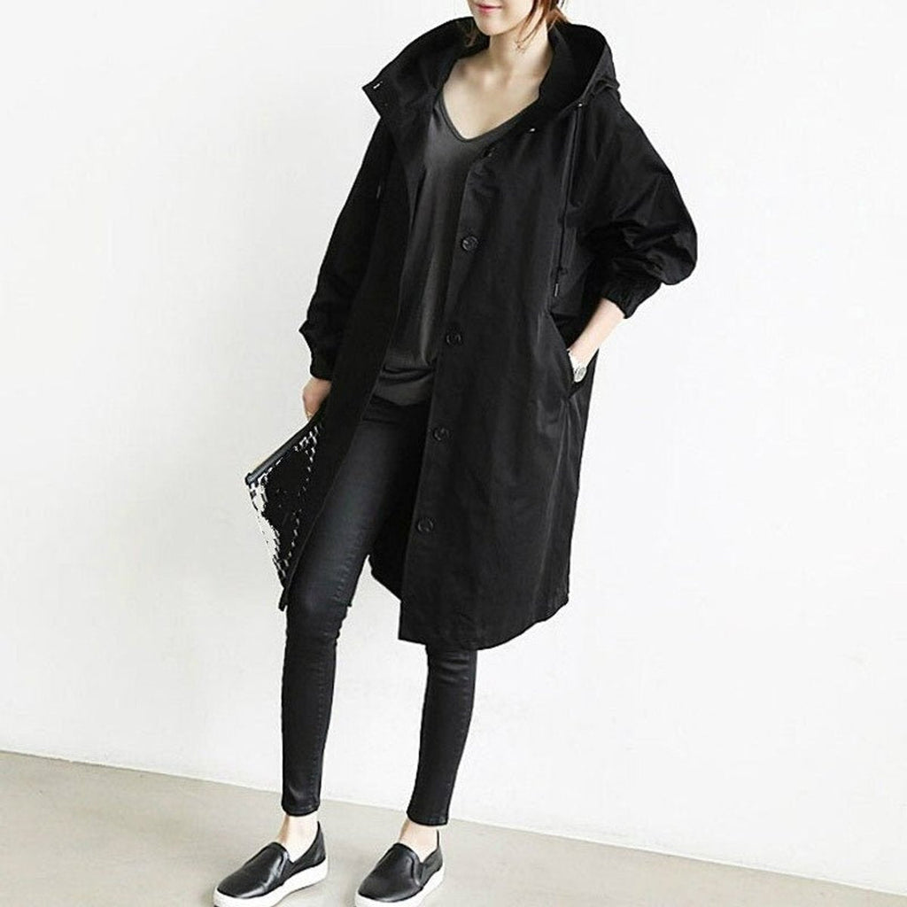 Joëlle Vance | Women's Oversized Water Resistant Button Front Trench Coat