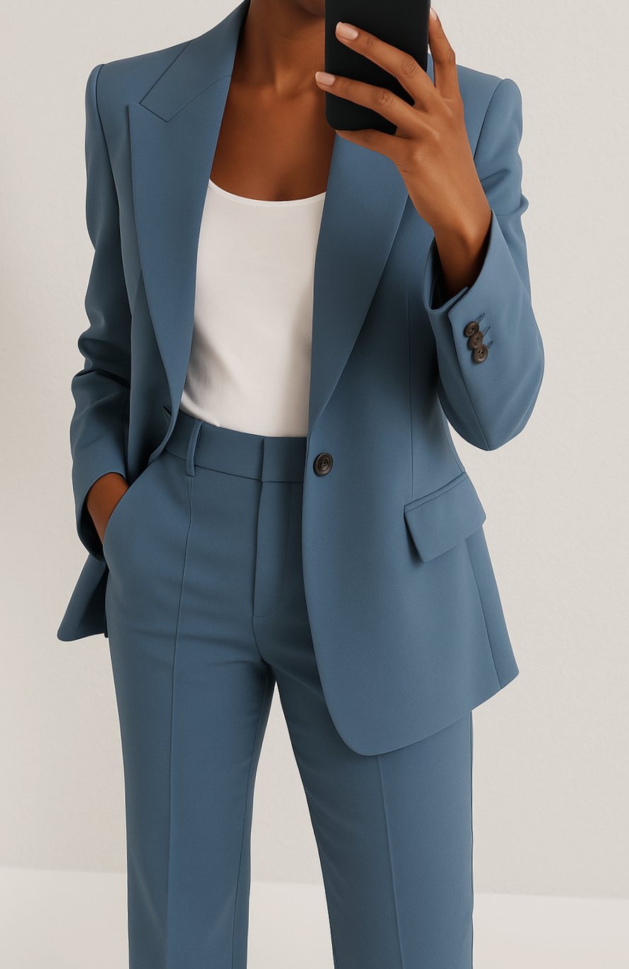 Philippine Jarnac | Women's Tailored Blazer Straight-Leg Suit Set