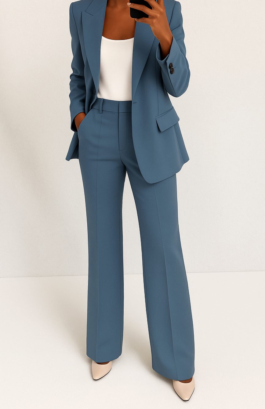 Philippine Jarnac | Women's Tailored Blazer Straight-Leg Suit Set