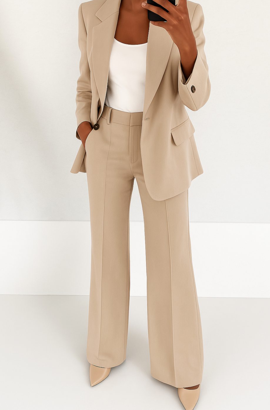 Philippine Jarnac | Women's Tailored Blazer Straight-Leg Suit Set