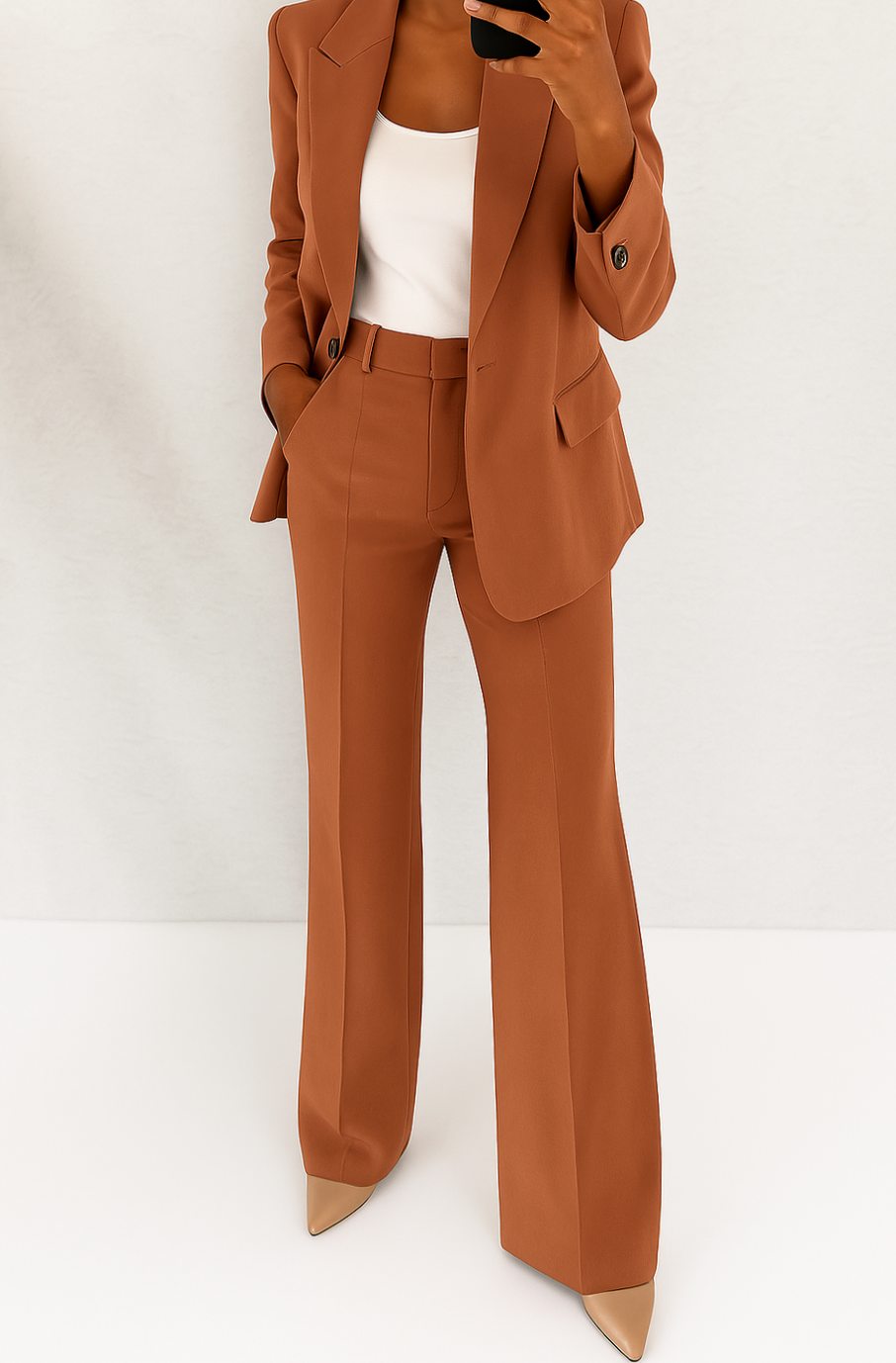 Philippine Jarnac | Women's Tailored Blazer Straight-Leg Suit Set