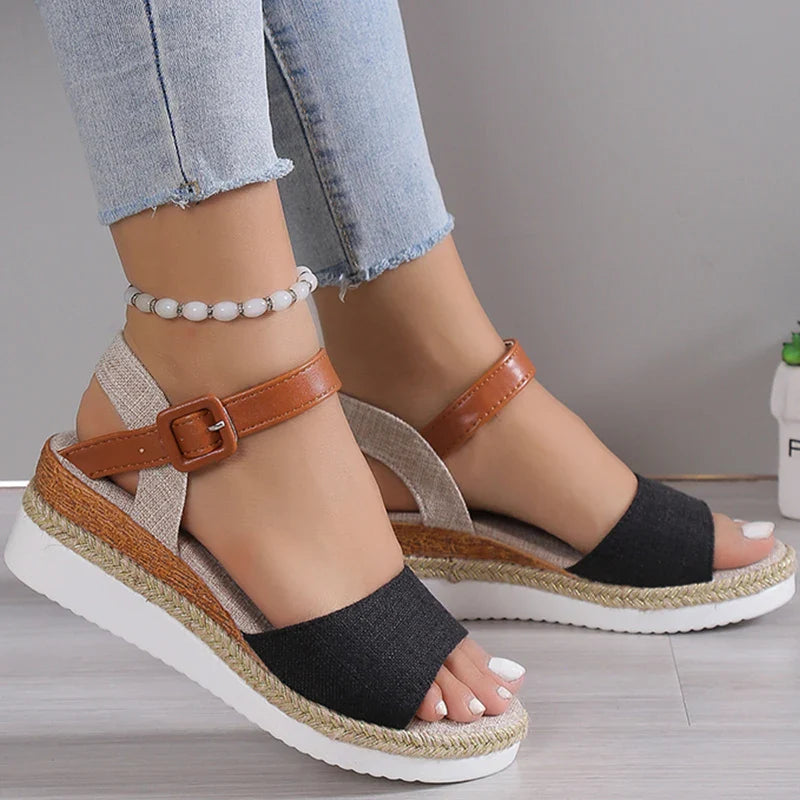 Florence Vac | Women's Platform Espadrille Sandals With Ankle Strap