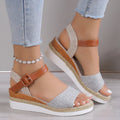 Florence Vac | Women's Platform Espadrille Sandals With Ankle Strap