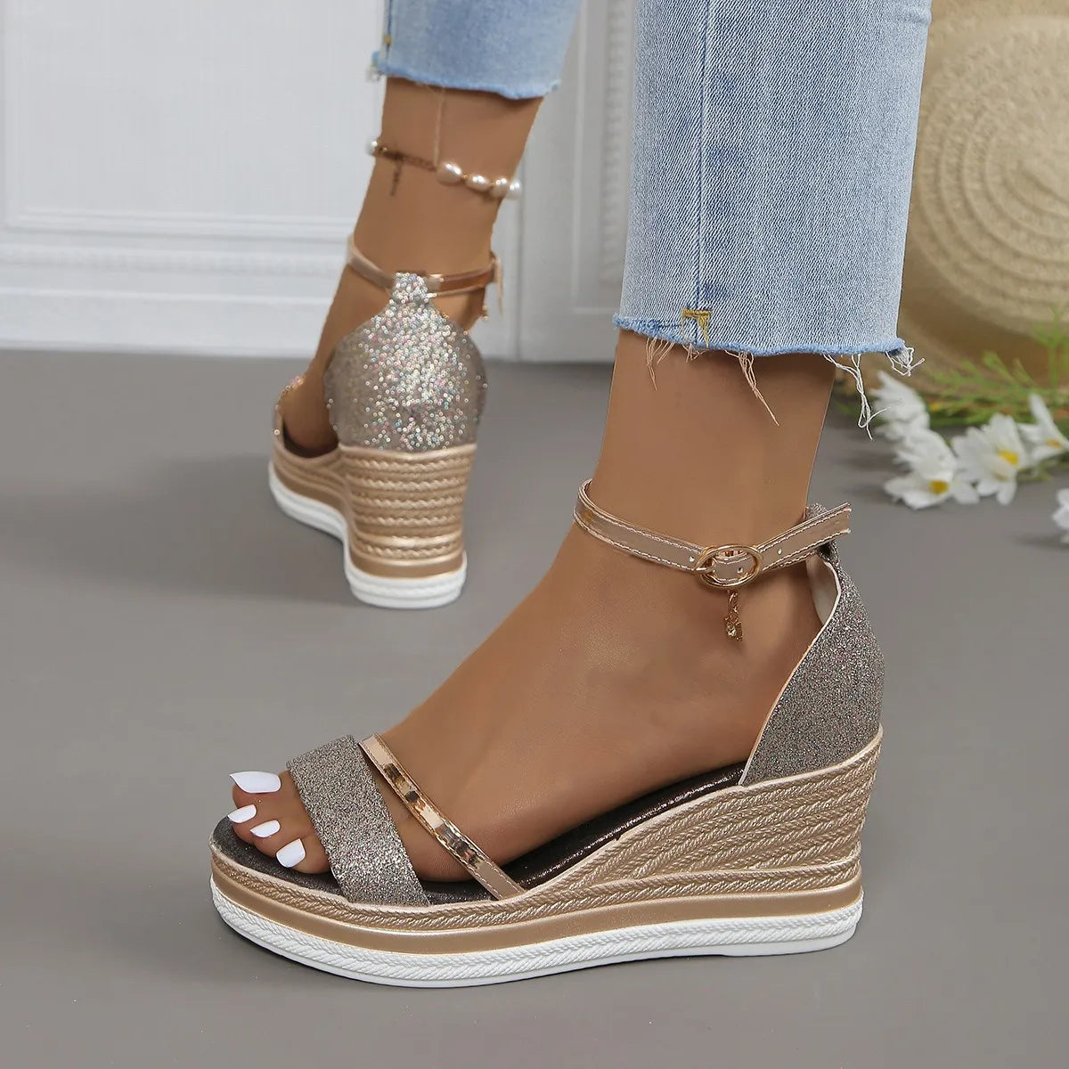 Camille Aro | Women's Platform Wedge Strap Sandals