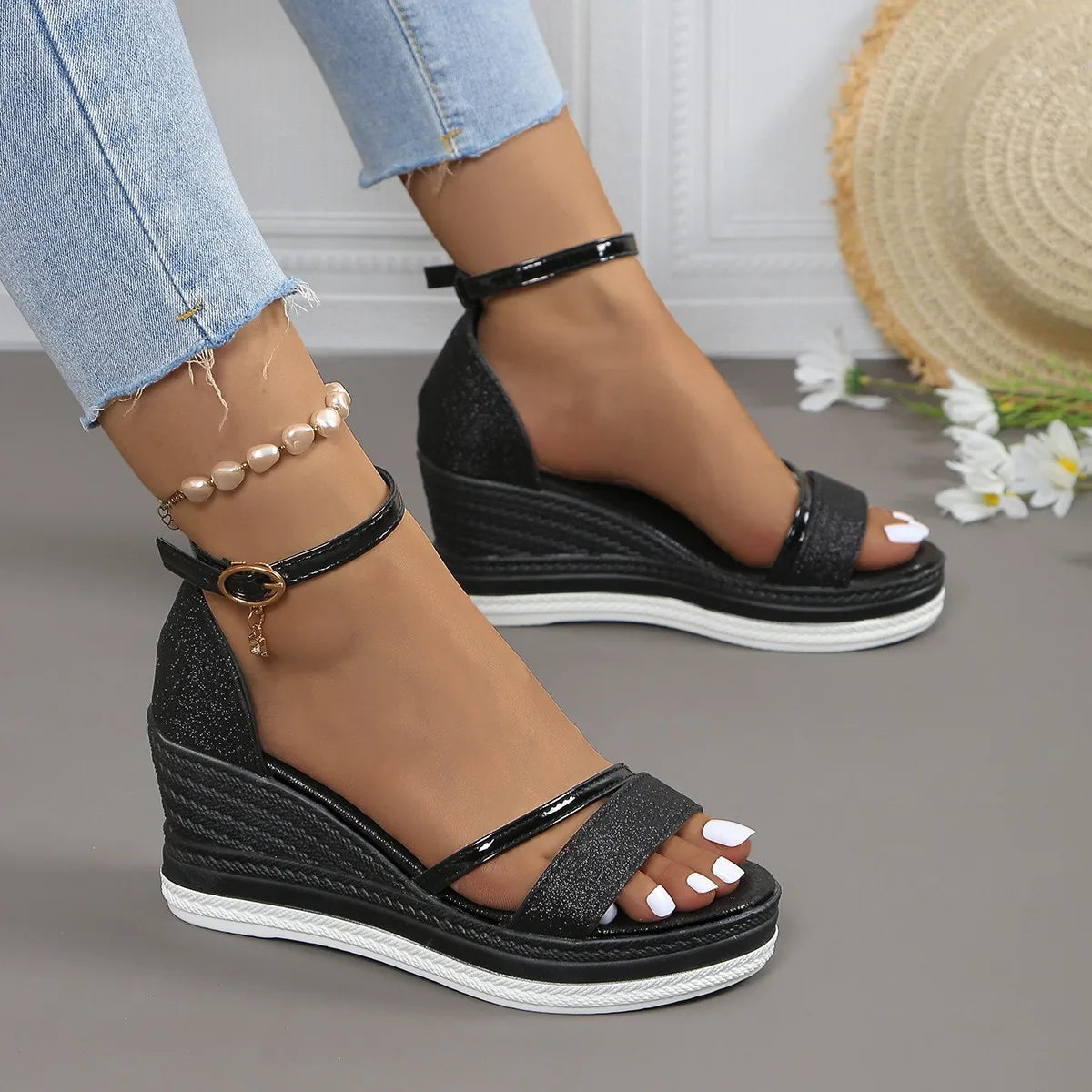 Camille Aro | Women's Platform Wedge Strap Sandals