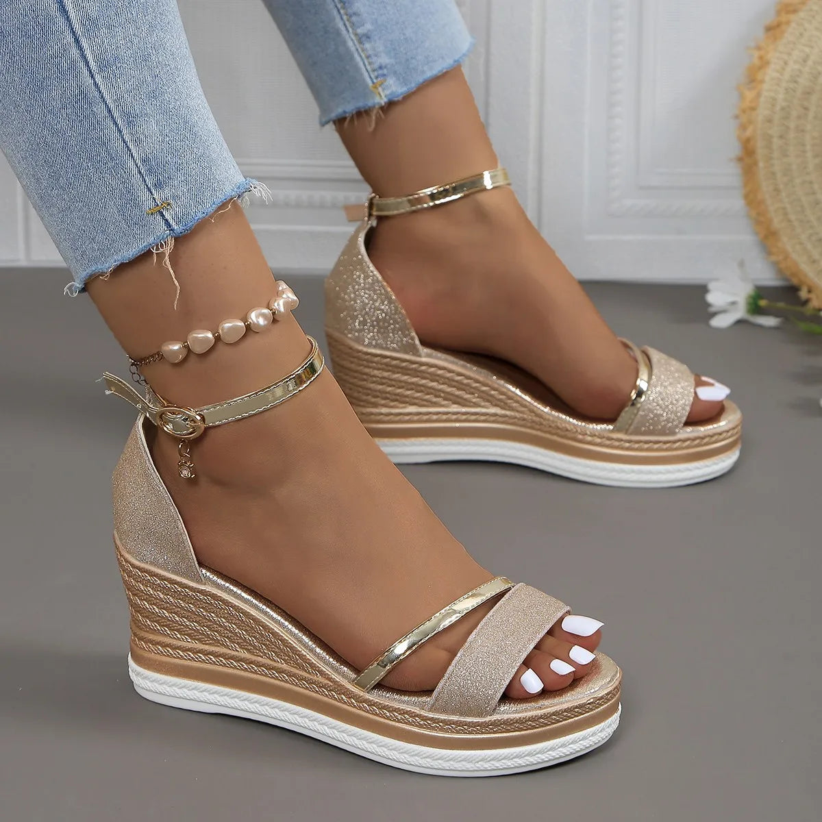 Camille Aro | Women's Platform Wedge Strap Sandals