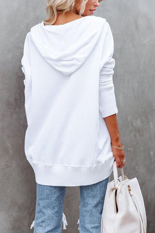 Lyra Maes | Women's Relaxed Fit Hooded Drawstring Pullover Tunic Sweatshirt
