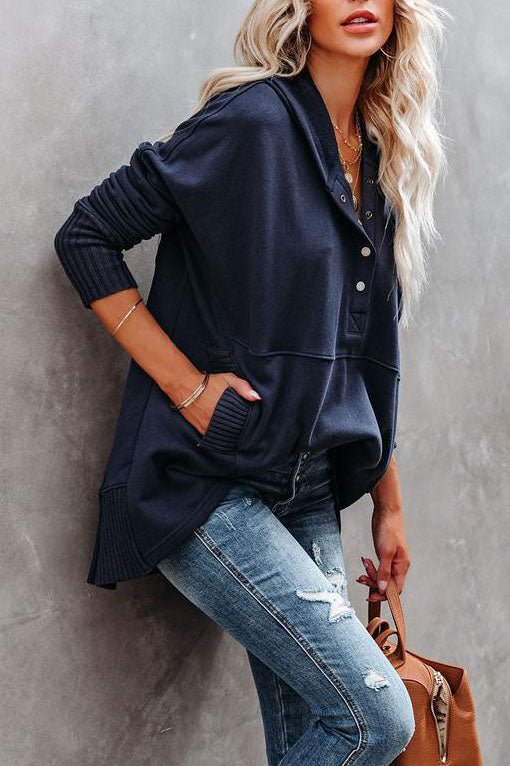 Lyra Maes | Women's Relaxed Fit Hooded Drawstring Pullover Tunic Sweatshirt