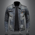 Lucien Vey | Men's Retro Washed Denim Zip Up Jacket Casual Outerwear Coat