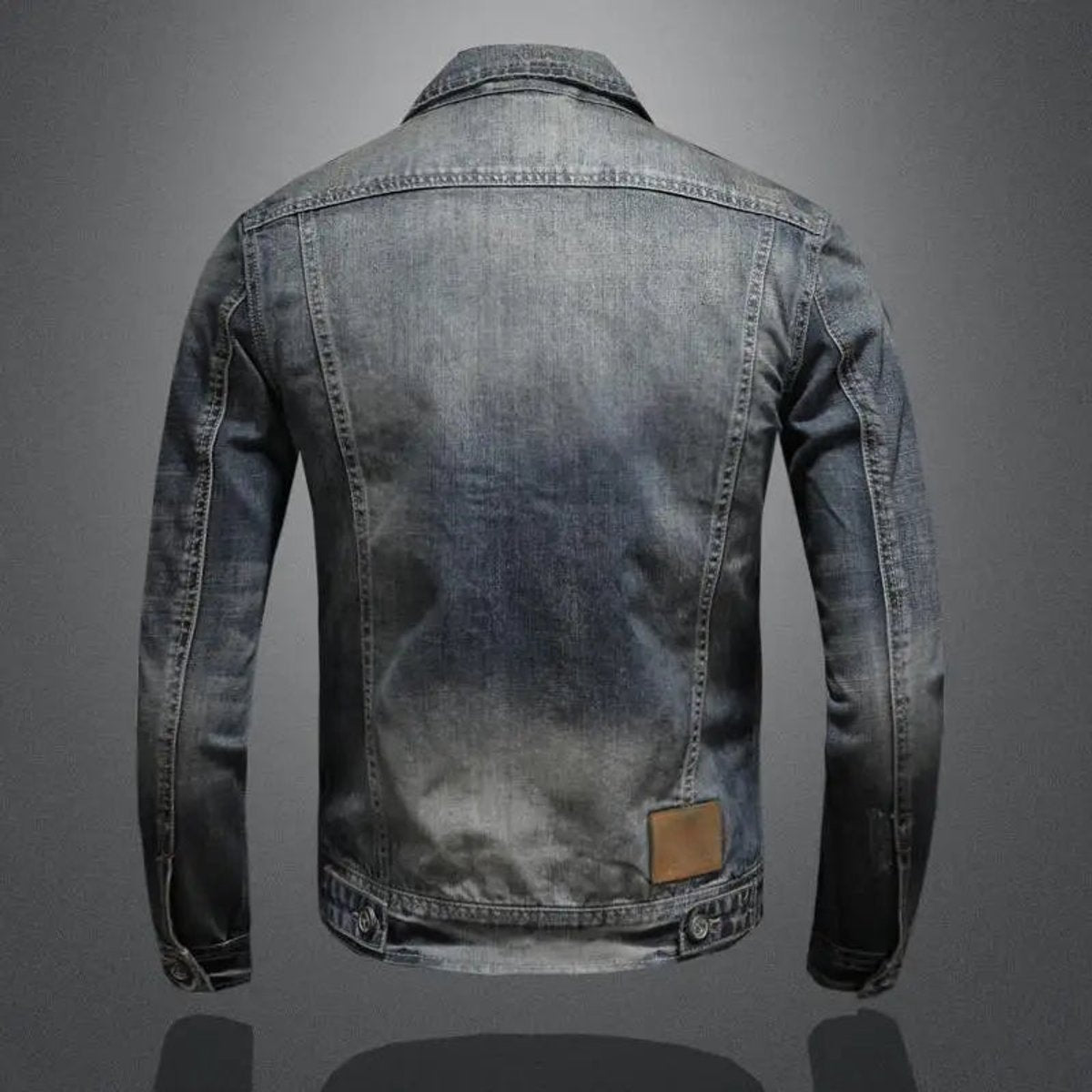 Lucien Vey | Men's Retro Washed Denim Zip Up Jacket Casual Outerwear Coat