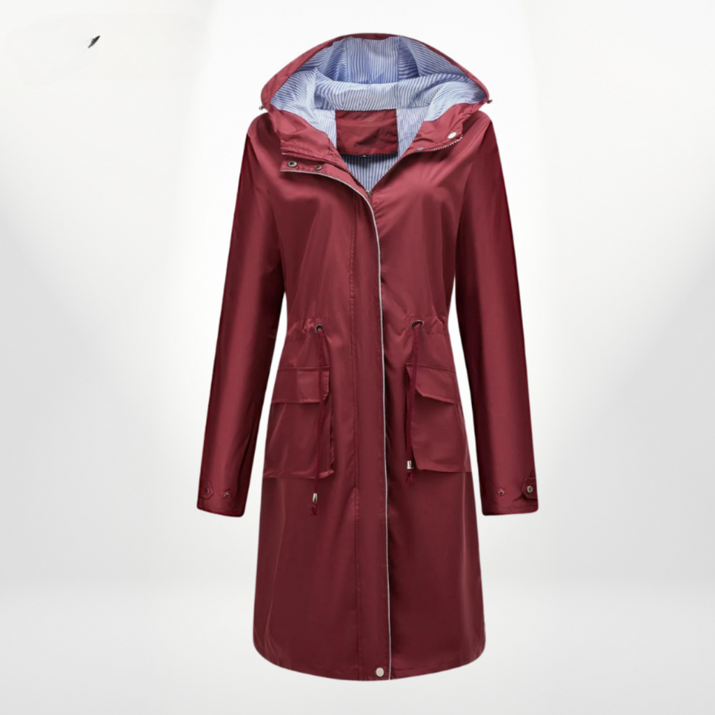 Rosalie Lambel | Women's Structured Rain Jacket with Hood and Drawstring Waist