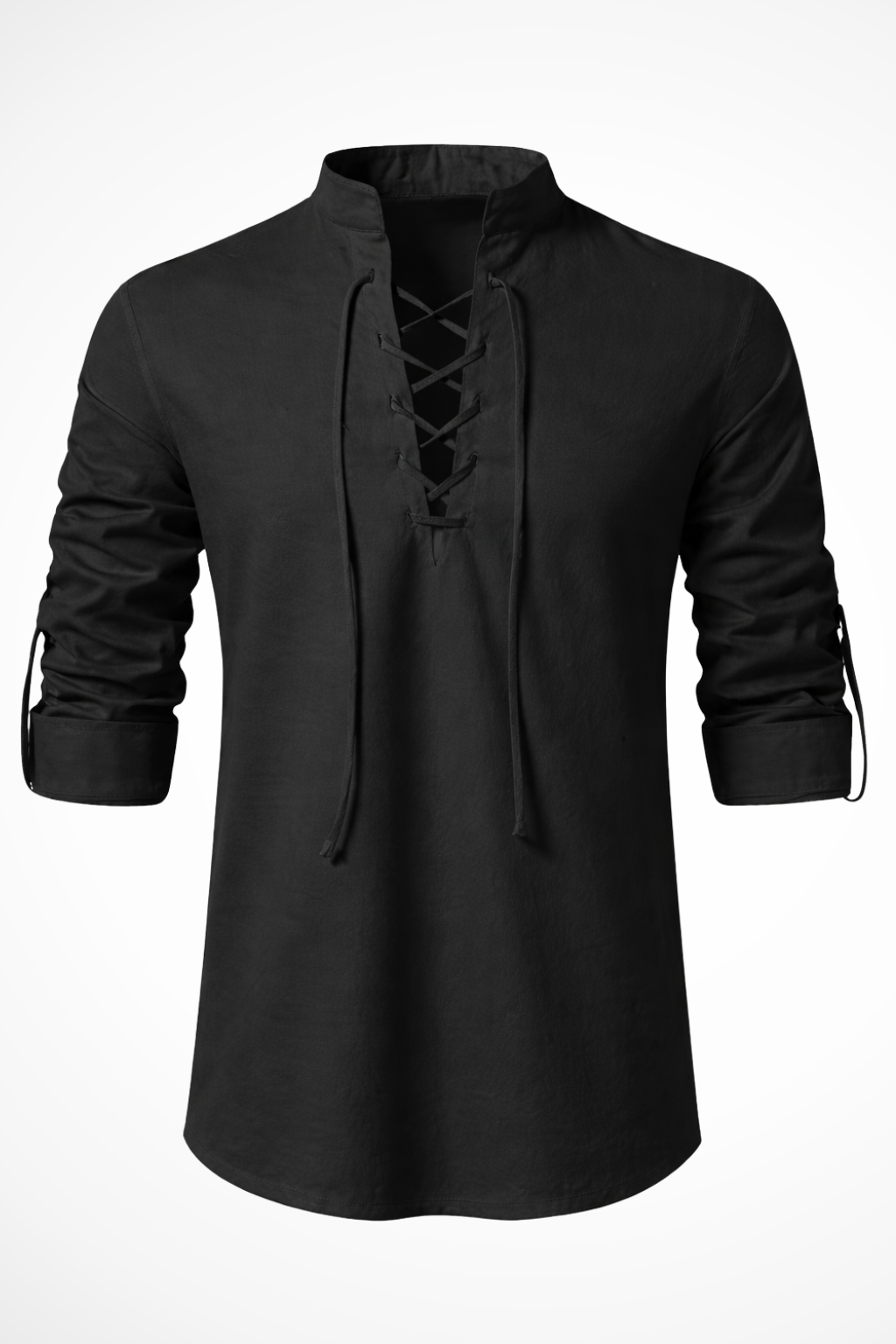 Bram Veld | Men's Linen Lace-Up Casual Shirt