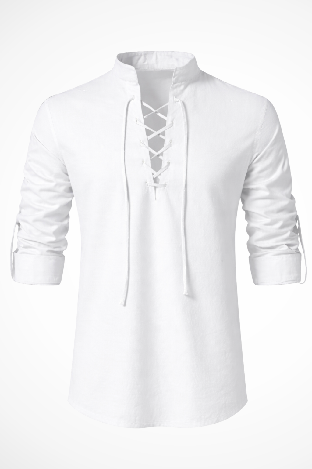 Bram Veld | Men's Linen Lace-Up Casual Shirt