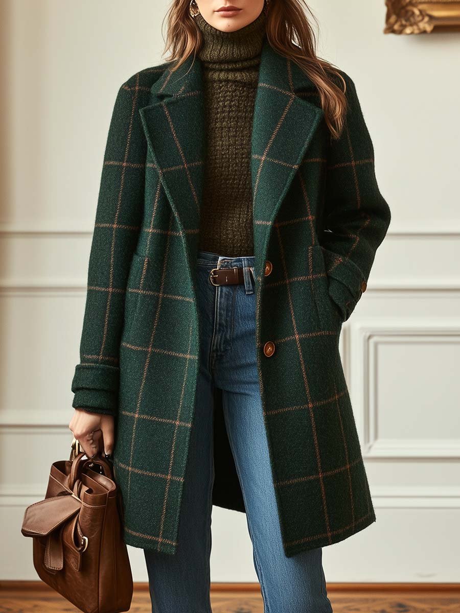 Sabine Langre | Women's Wool Check Coat