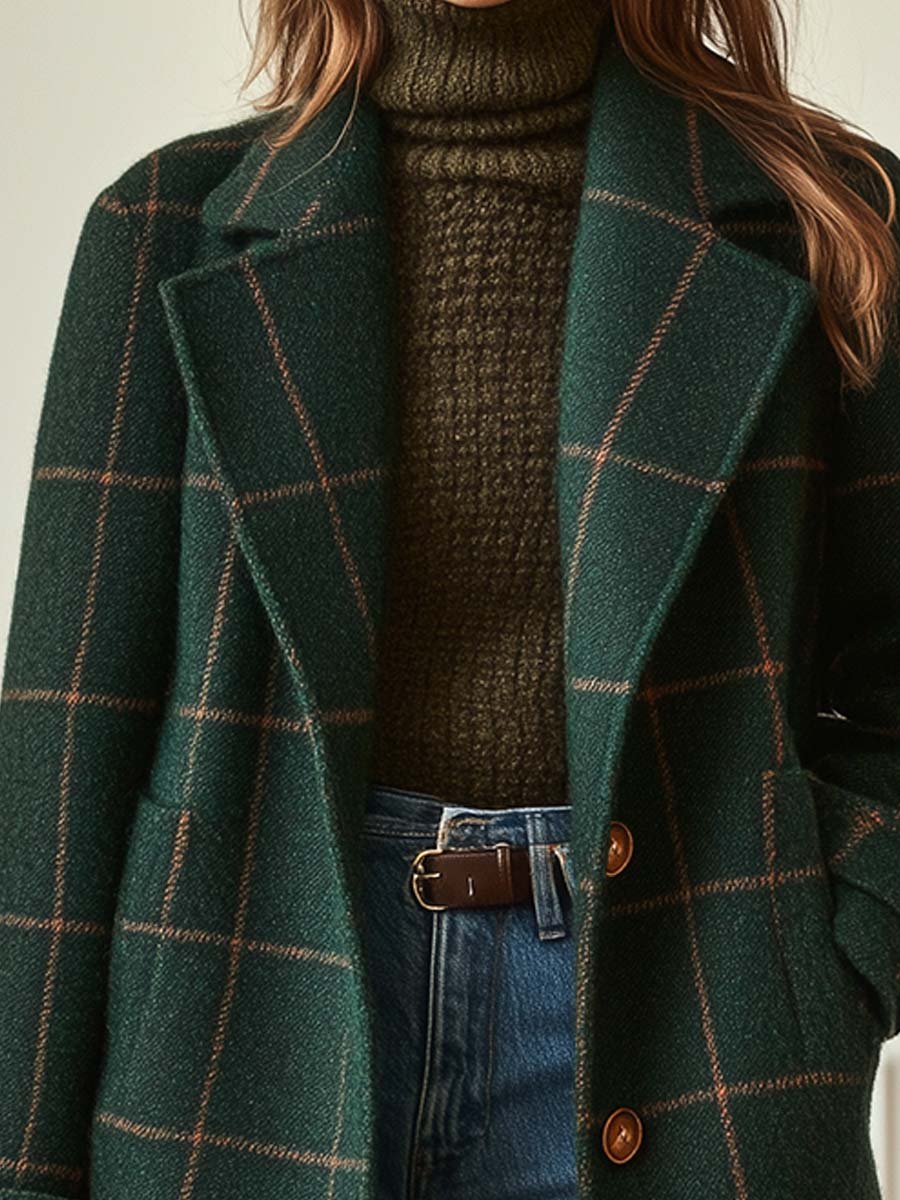 Sabine Langre | Women's Wool Check Coat