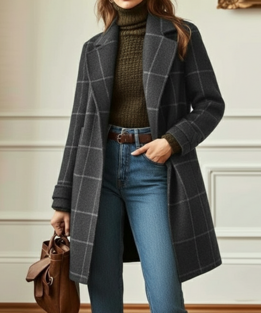 Sabine Langre | Women's Wool Check Coat