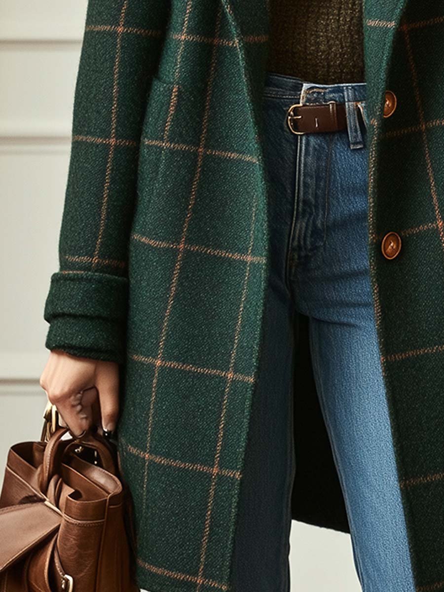 Sabine Langre | Women's Wool Check Coat