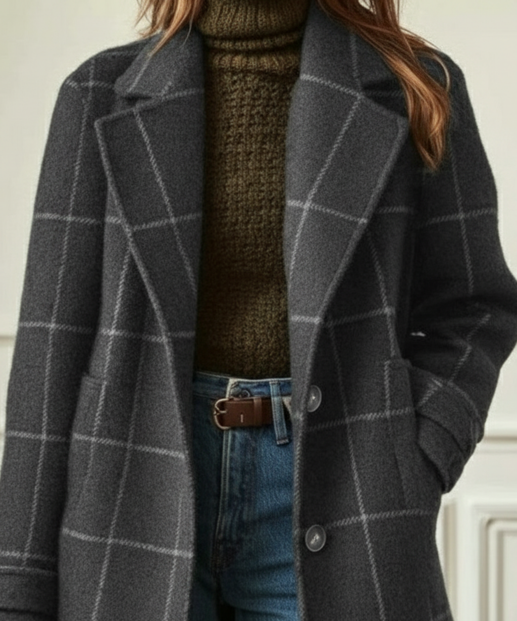 Sabine Langre | Women's Wool Check Coat