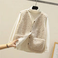 Adrienne Rey | Women's Sherpa Fleece Button Front Puffer Vest