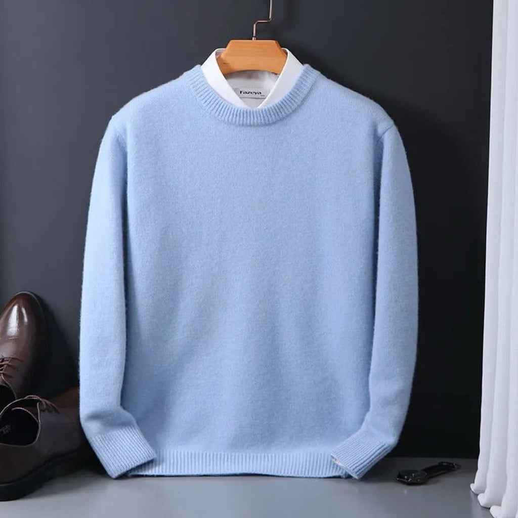 Bram Montclair | Men's Soft Mohair Crewneck Knit Sweater Pullover