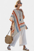 Cosima Vor | Women's Sophisticated Asymmetrical Blouse & Wide-Leg Linen Pants