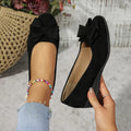 Maxine Rovel | Women's Suede Bow Detail Wedge Ballet Flats