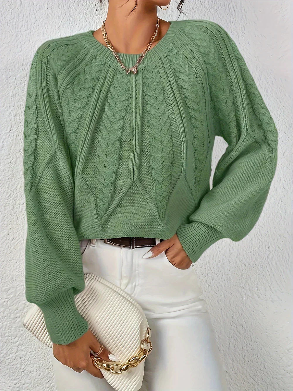 Estelle Zellin | Women's Textured Crewneck Style Sweater