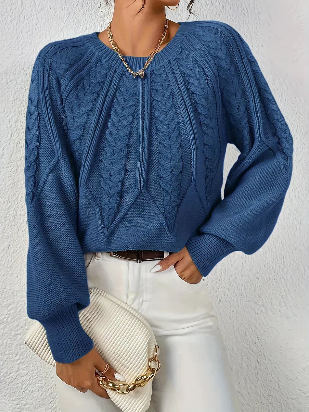 Estelle Zellin | Women's Textured Crewneck Style Sweater