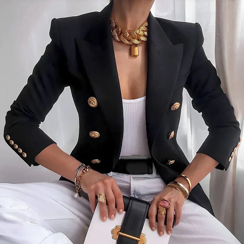 Therese Lesage | Women's Double-Breasted Blazer with Gold Buttons