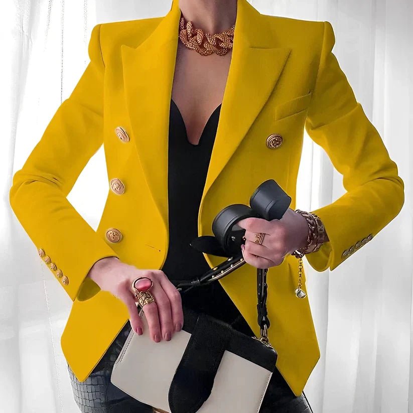 Therese Lesage | Women's Double-Breasted Blazer with Gold Buttons