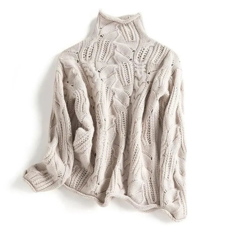 Inès Cresson | Women's Turtleneck With Knit Detail